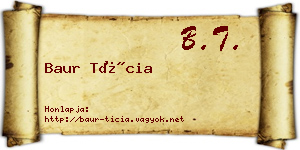 Baur Tícia névjegykártya